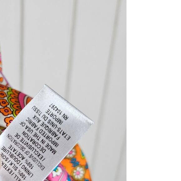 Milly New York 4 Paisly Silk Sheath Dress Beaded Retro Palm Springs Preppy - Picture 3 of 6